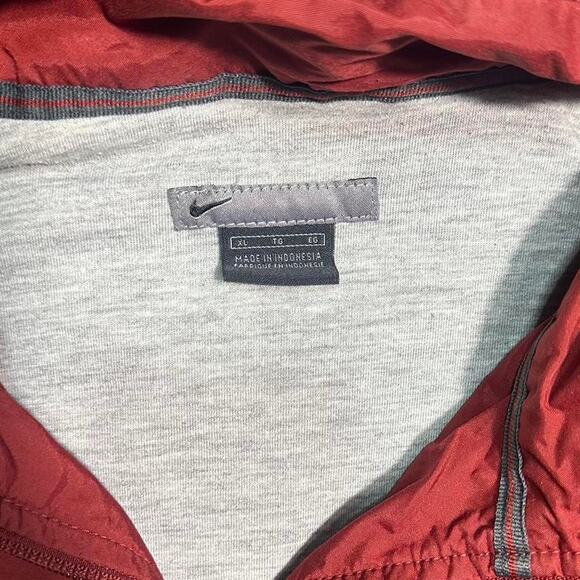 Vintage Y2K Nike Windbreaker Mens XL 2000s Maroon Gray Spellout Full Zip Coat - Picture 3 of 3